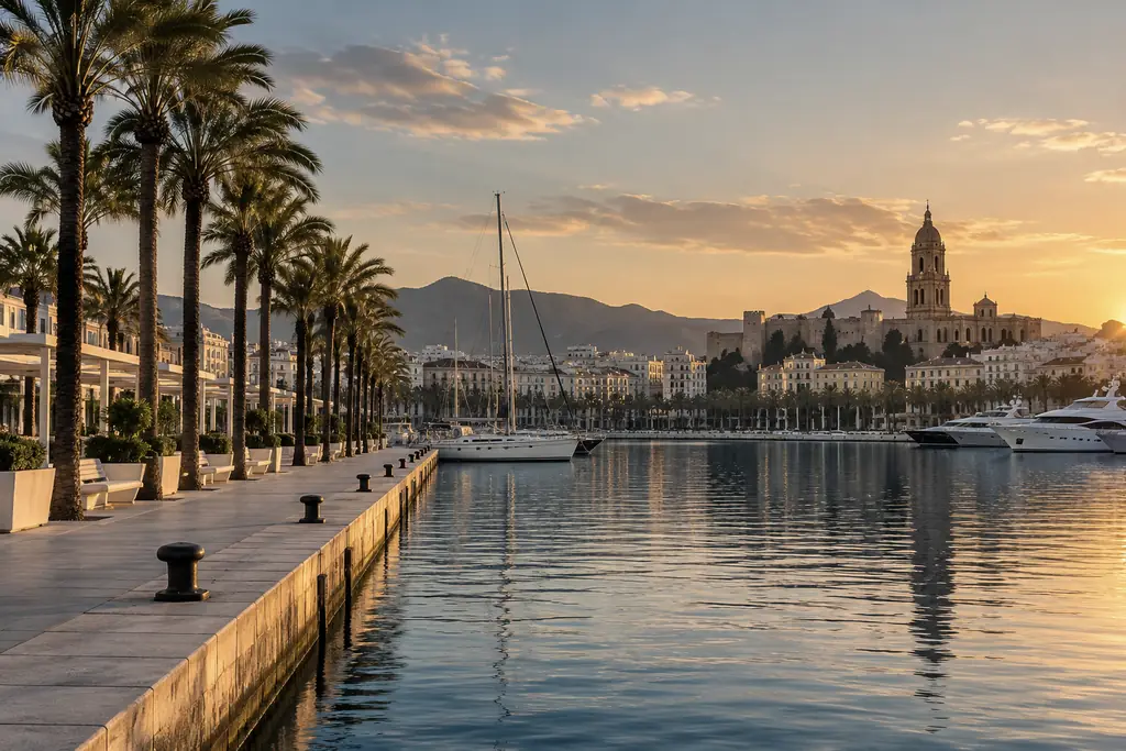 Málaga in the evening light