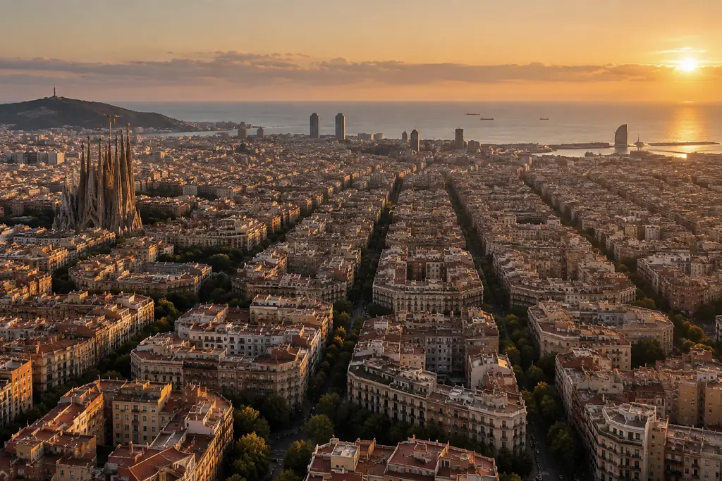 Barcelona in the evening light