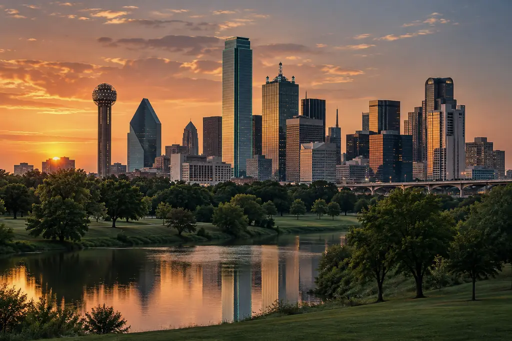 Dallas-Fort Worth in the evening light